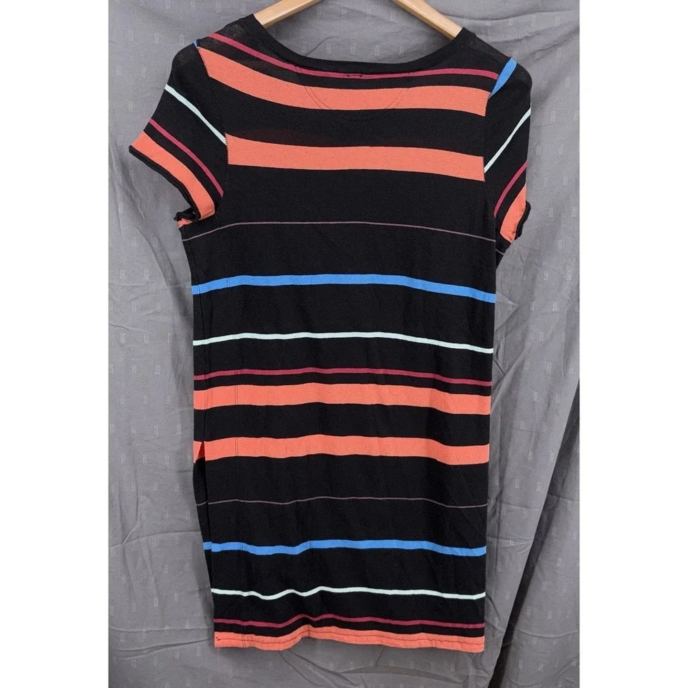 Free People Womens Too Legit Short Sleeve Side Slit‎ Striped Tunic Shirt Dress